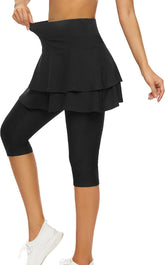 Tennis Skirted Leggings with Pockets for Women Golf Skapri Leggings with Skirt